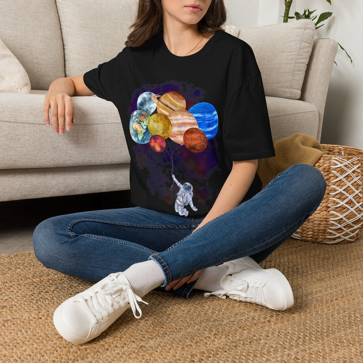 Happy Astronaut & Space Balloons Unisex Softstyle T-Shirt
