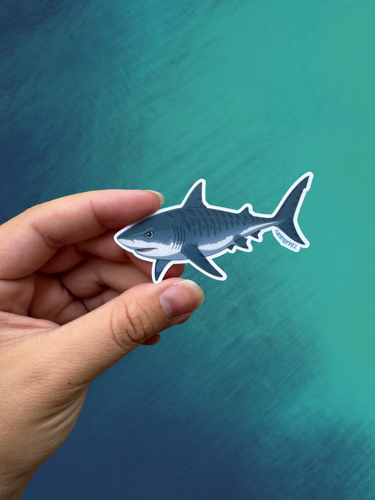 Anime Style Tiger Shark Matte Vinyl Waterproof Sticker