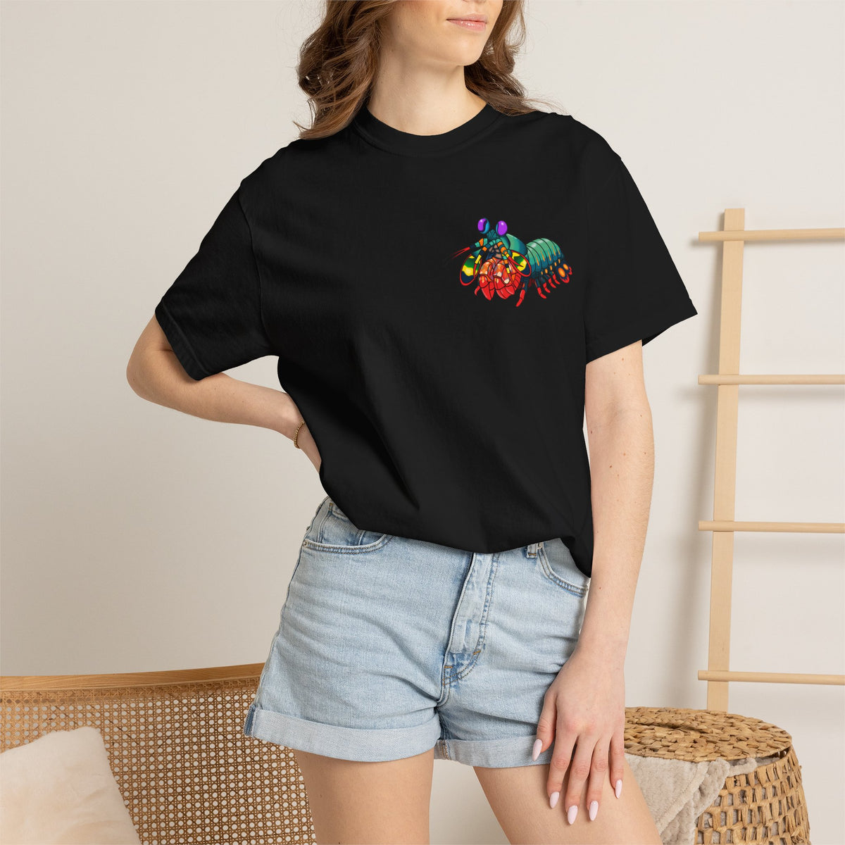 Unisex Garment-Dyed T-shirt - Full Image with Colored Shrimp