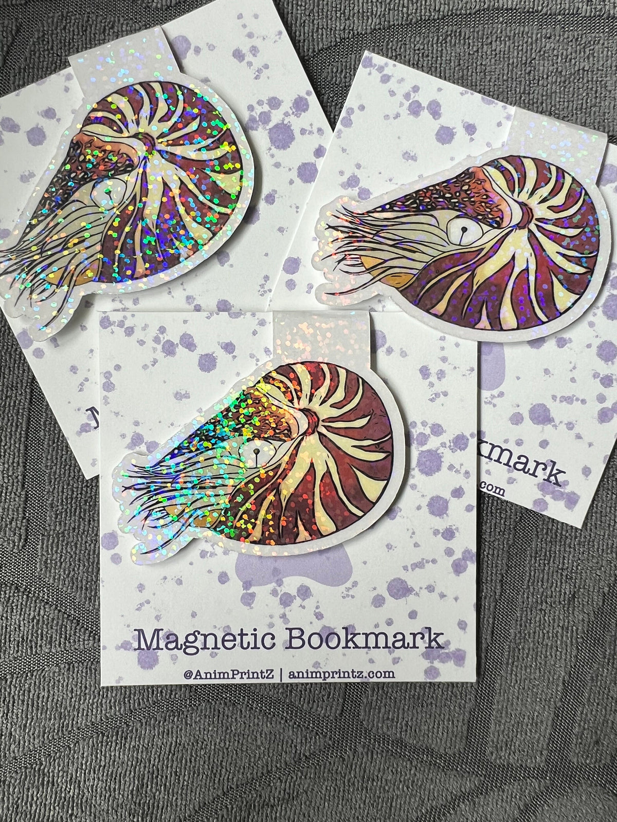 Holographic Nautilus Magnetic Bookmark