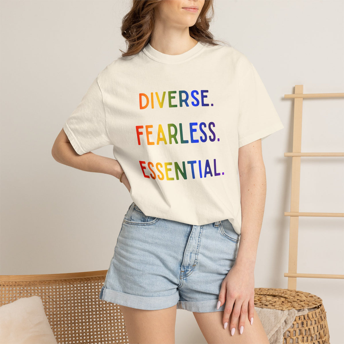 Diverse. Fearless. Essential. Pride Shark Shirt