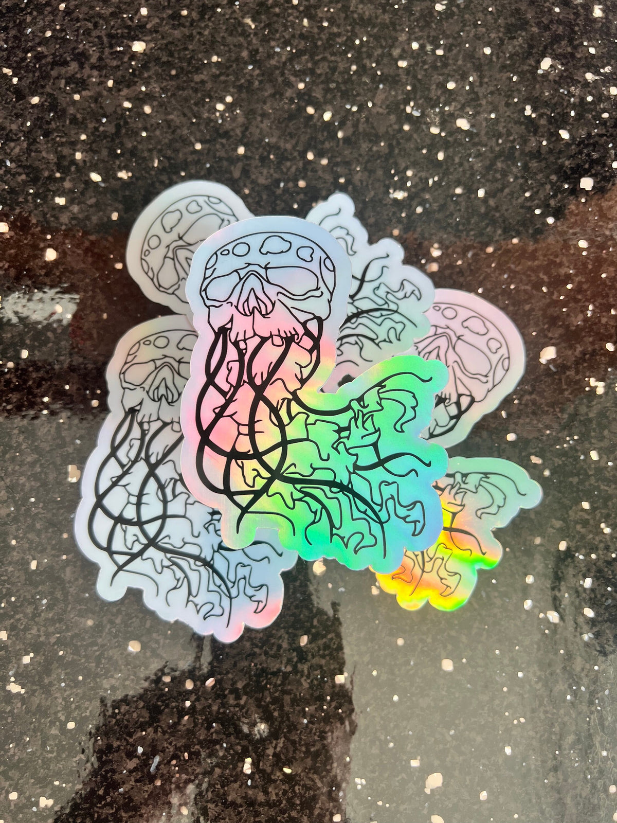 JellySkull Holographic Vinyl Sticker
