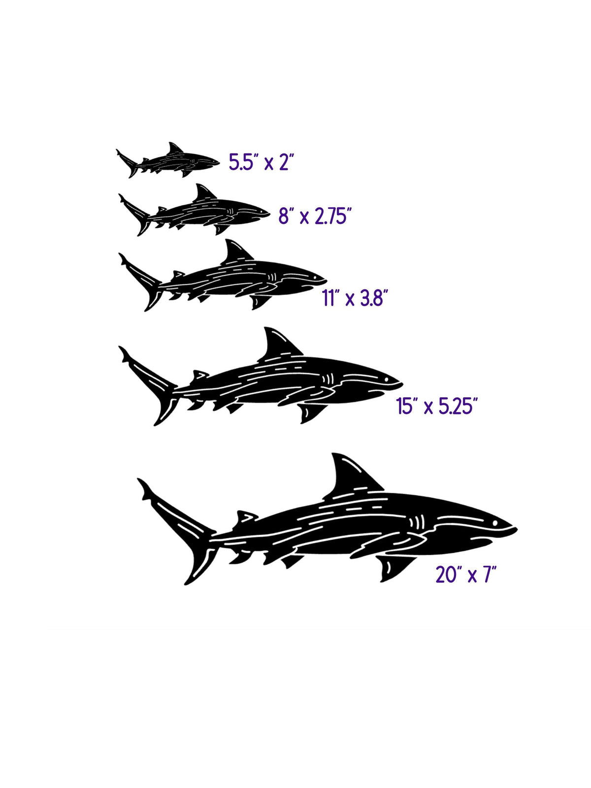 Permanent Vinyl Shark Decal