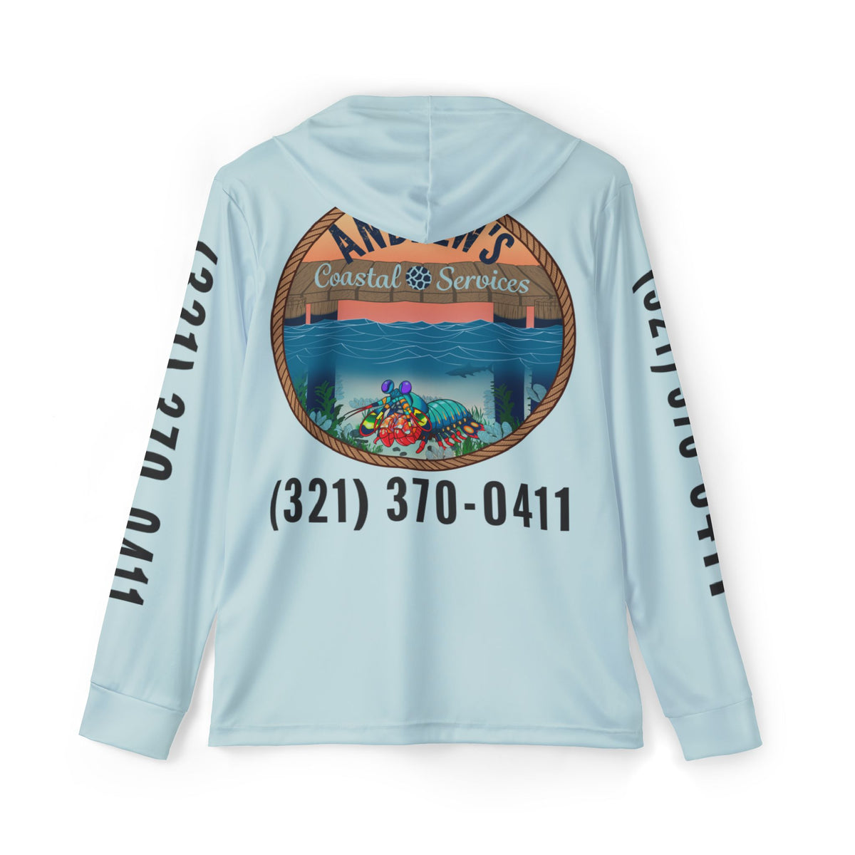 Sports Warmup Hoodie - Full Image with Colored Shrimp