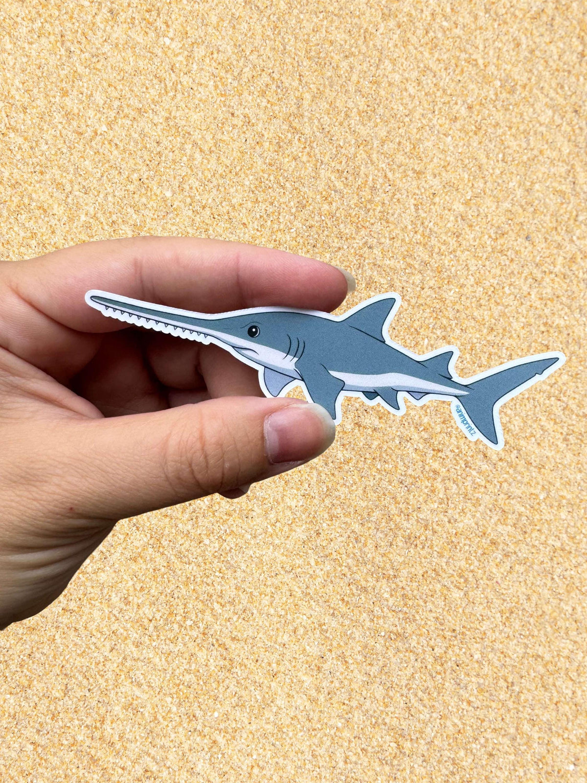 Anime Style Sawfish Shark Matte Vinyl Waterproof Sticker
