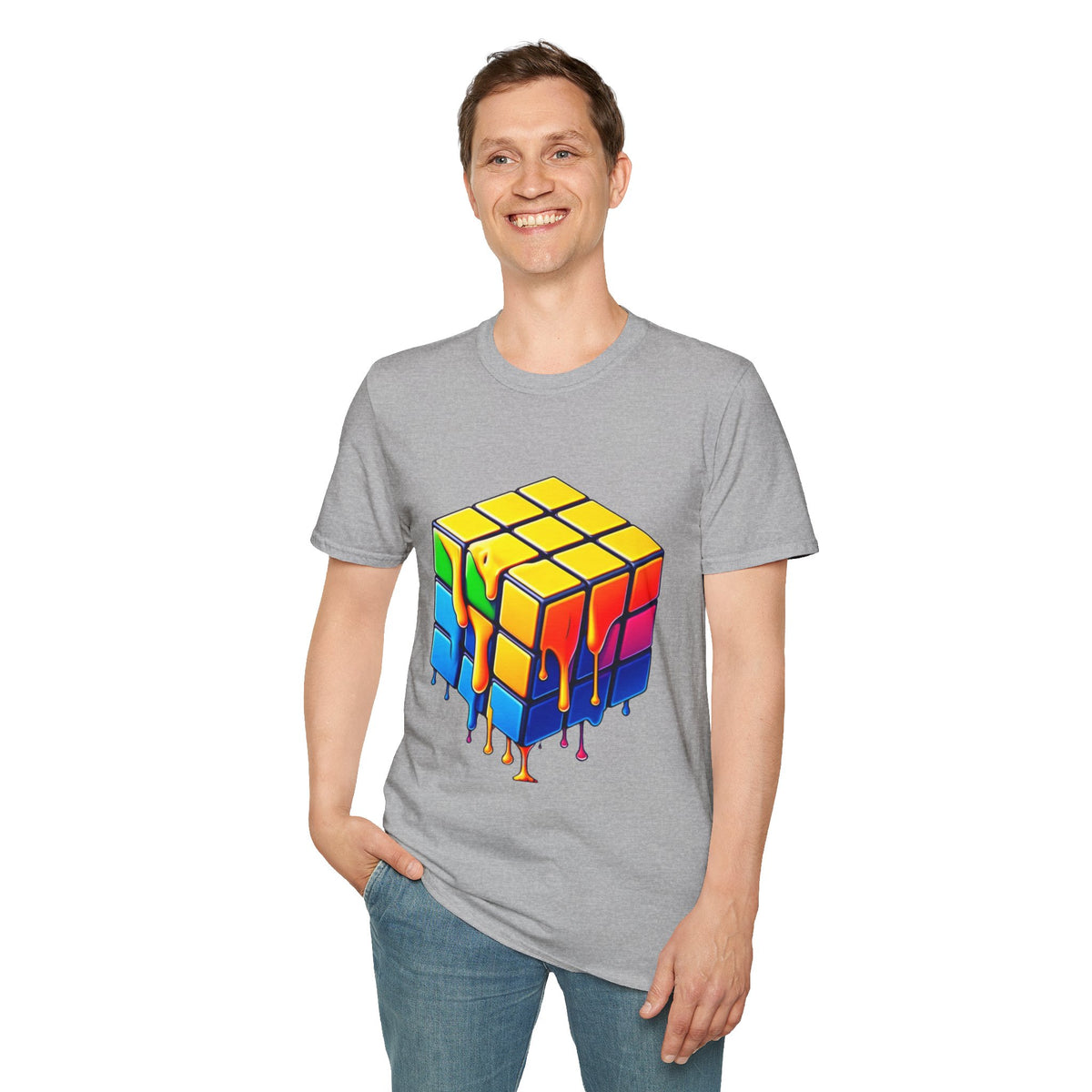 Melting Puzzle Cube Unisex Softstyle T-Shirt