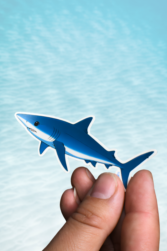 Anime Blue Shark Matte Vinyl Sticker