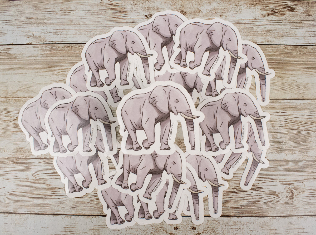 Watercolor Elephant Vinyl Sticker